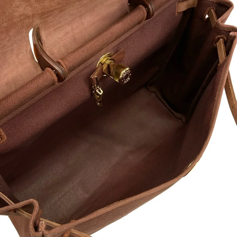 Hermès Her Bag MM Handbag Canvas Box Calf